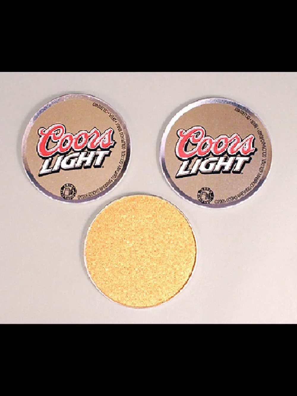 Set of 5 Genuine COORS LIGHT Coasters w/ sSteel & Cork - New - Golden, Colorado